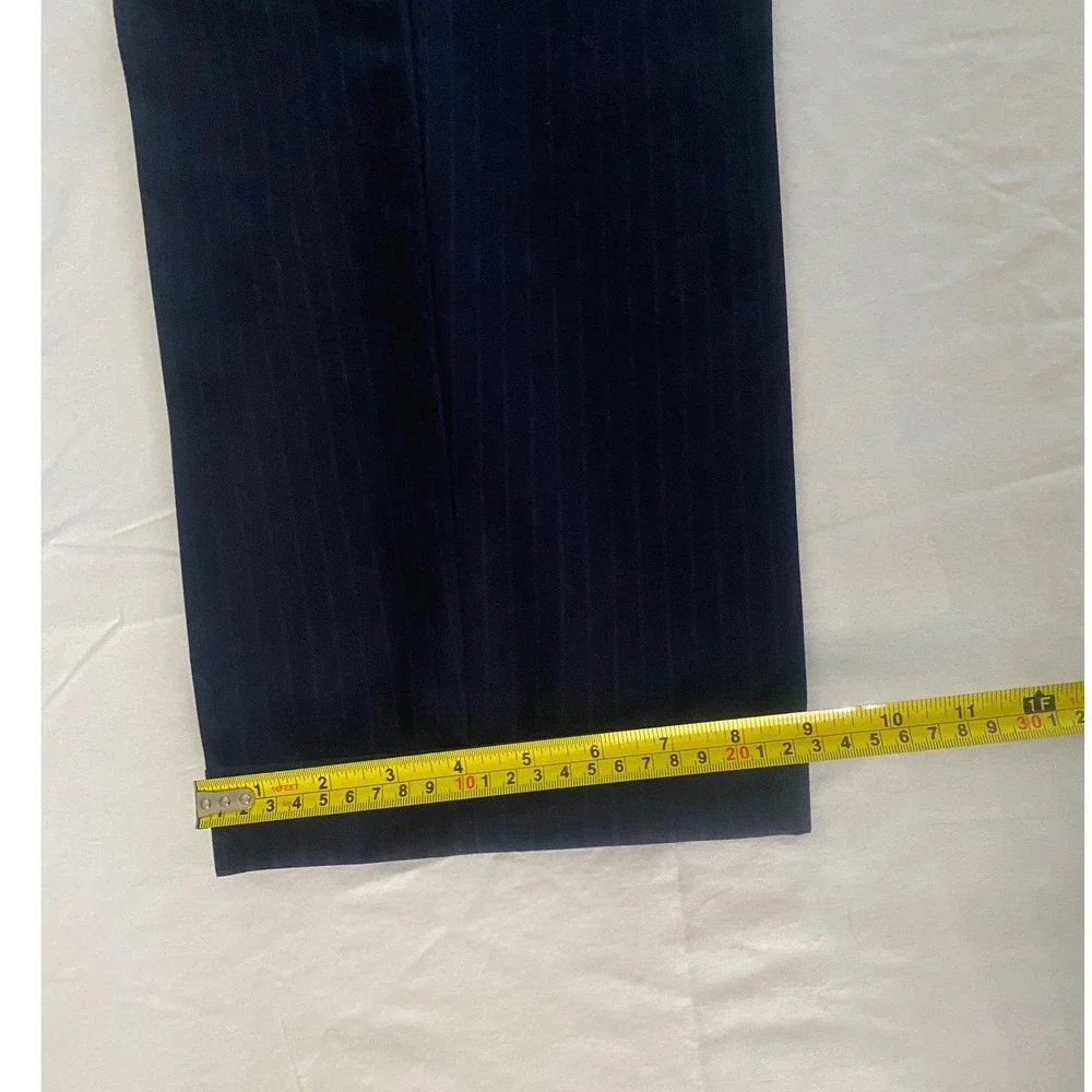 Barney New York Mens‎ Navy Blue Pinstripe 2 Piece Suit Two Button Blazer